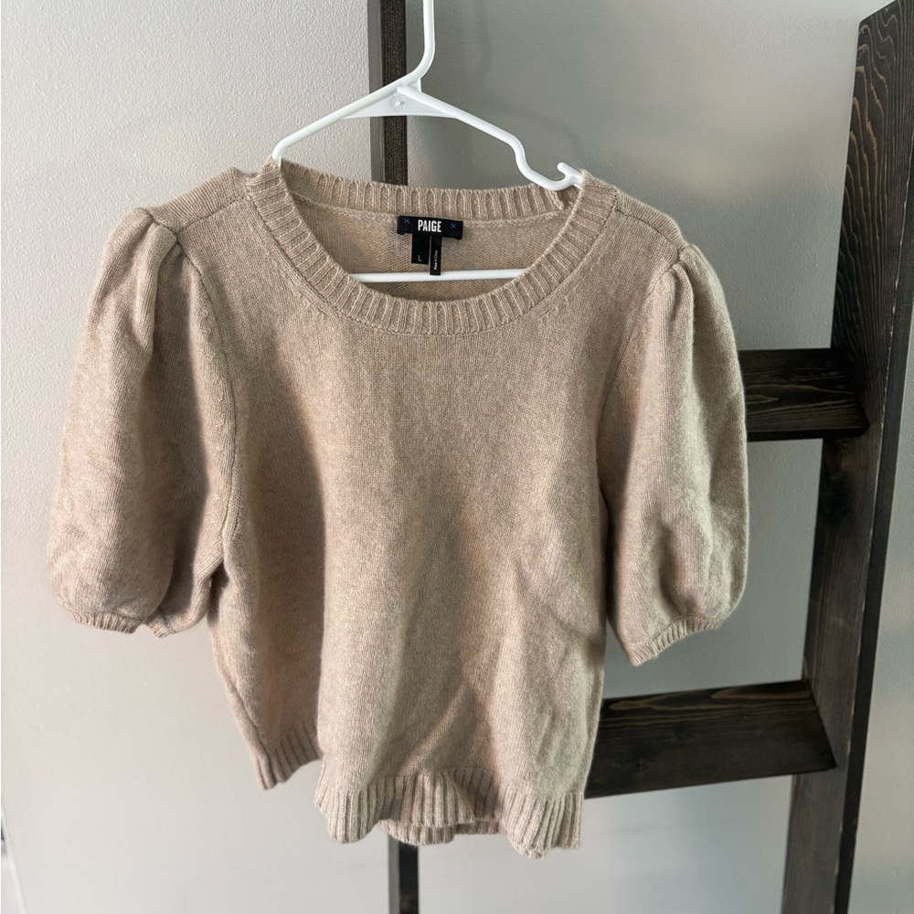 PAIGE Women's Beige Crew Neck Sweater